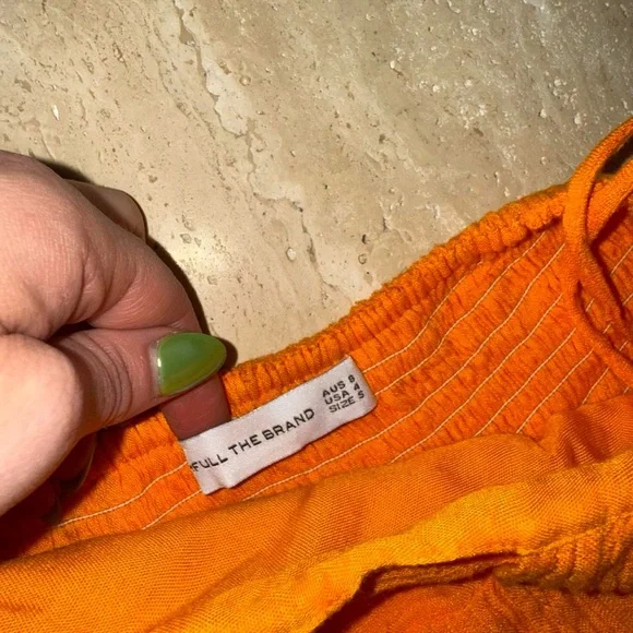 Faithfull The Brand Tropiques convertible crinkled linen-blend maxi dress orange - Picture 4 of 8